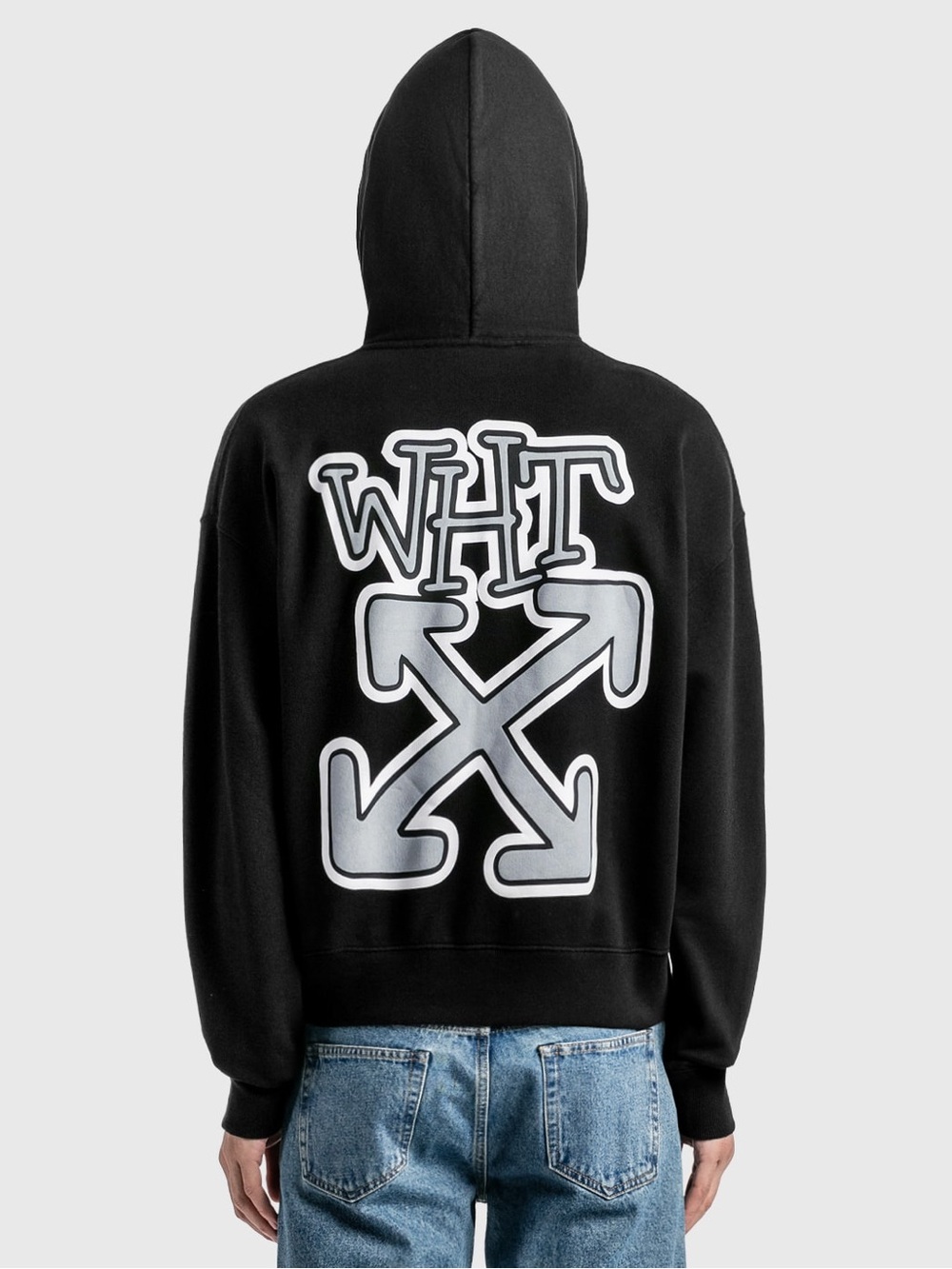 Off-White Carlos Arrow Over Hoodie Black Street Lounge Comfy Sz L